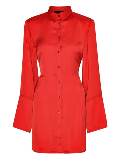 ROTATE BIRGER CHRISTENSEN tie-back shirt mini dress - Red - zdjęcie produktu nr 1