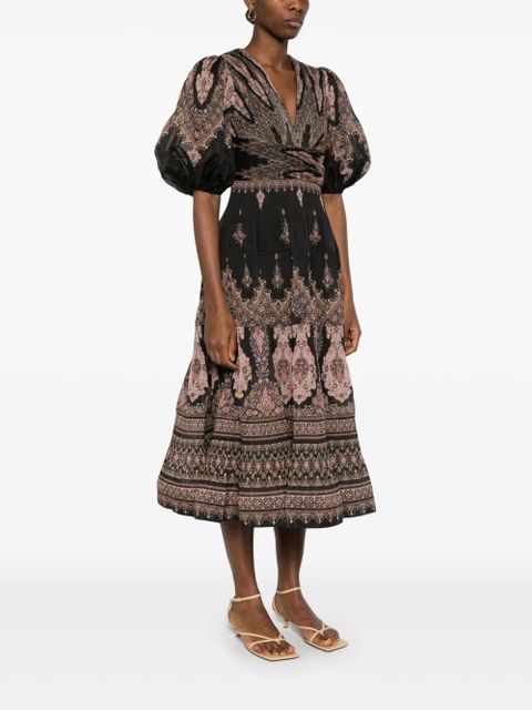 ZIMMERMANN pleated midi dress - Black