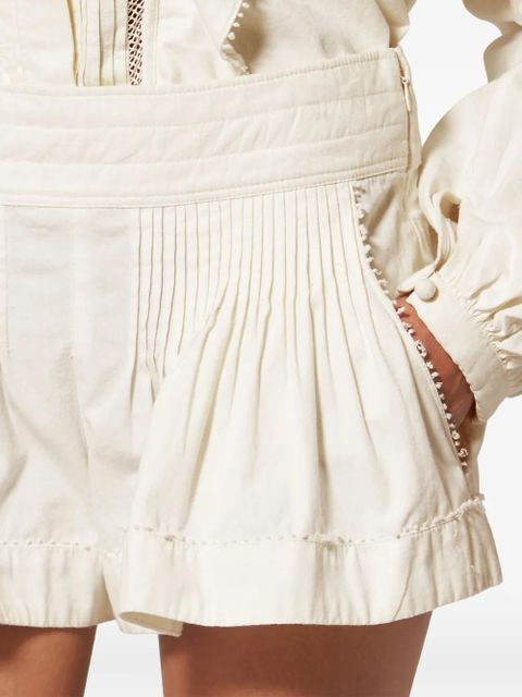 ISABEL MARANT Cybila lace pleated shorts - Neutrals