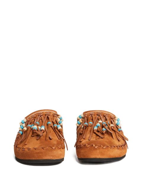 Alanui The Journey beaded flat mules - Brown