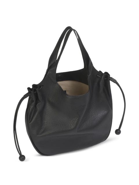 Marni grained leather drawcord tote bag - Black - zdjęcie produktu nr 2