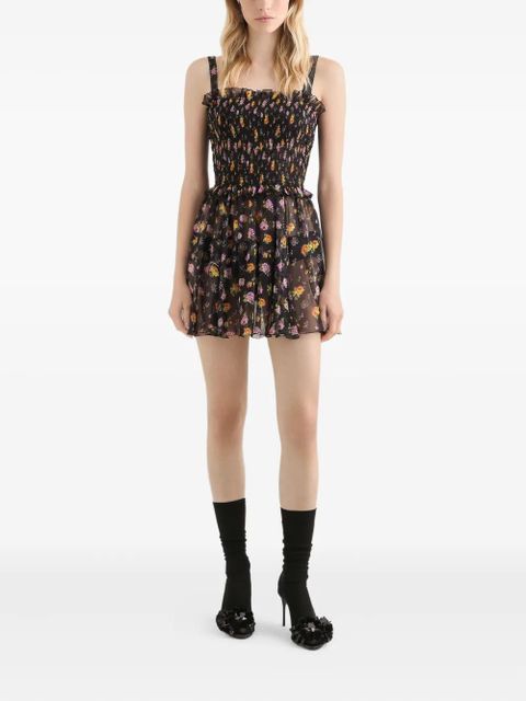 Dolce & Gabbana ruffled floral mini dress - Black - zdjęcie produktu nr 2