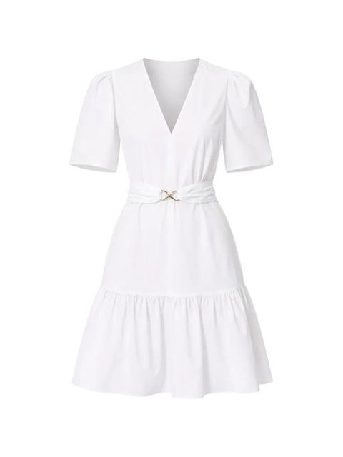 TWINSET belted tiered mini dress - White - zdjęcie produktu nr 1