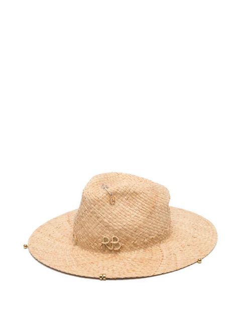 Ruslan Baginskiy chain strap fedora hat - Neutrals