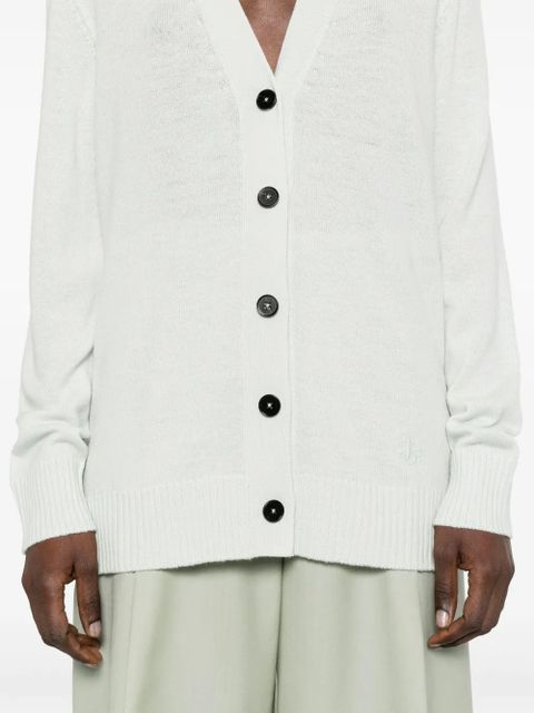 Jil Sander logo-embroidered cardigan - Green