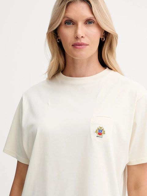 Bally t-shirt bawełniany damski kolor beżowy WJE07E