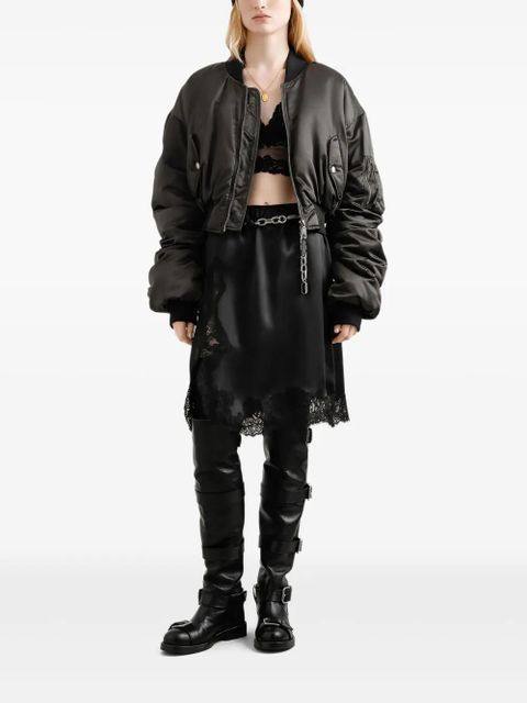 Dolce & Gabbana lace-insert satin skirt - Black