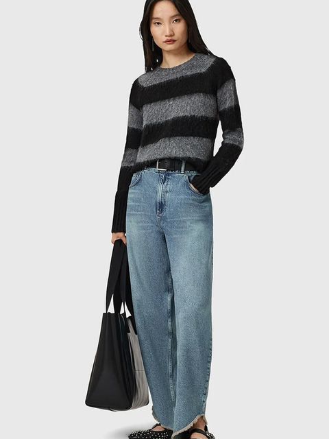 AllSaints sweter z dodatkiem wełny LOU damski kolor czarny W053KD