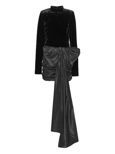 ROTATE BIRGER CHRISTENSEN velvet-bow mini dress - Black - zdjęcie produktu nr 1