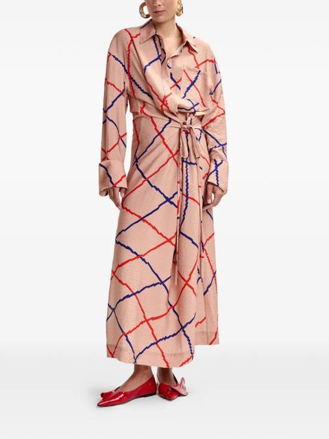 Essentiel Antwerp checked maxi dress - Pink - zdjęcie produktu nr 2