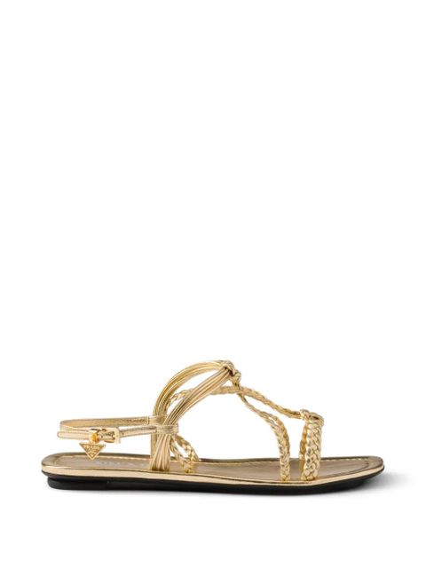 Prada flat mordoré nappa leather sandals - Gold - zdjęcie produktu nr 1