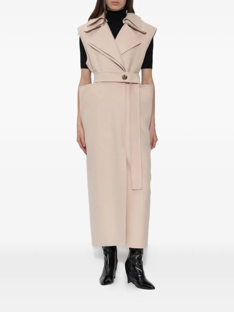 Sportmax Spsbosso belted sleeveless coat - Neutrals