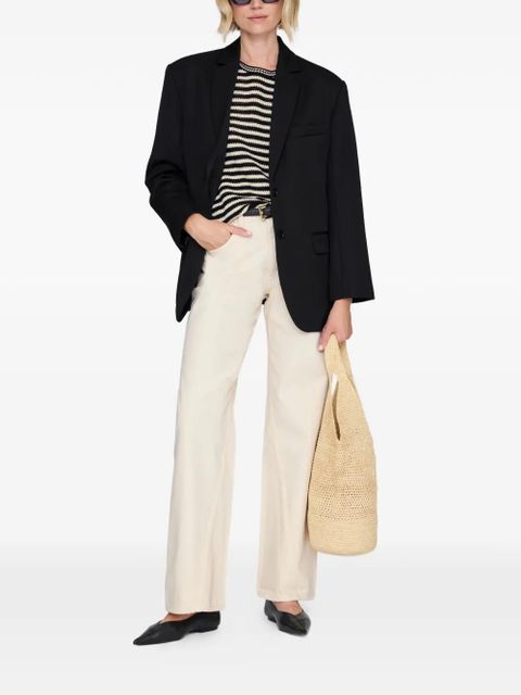 ANINE BING Theo striped sweater - Black