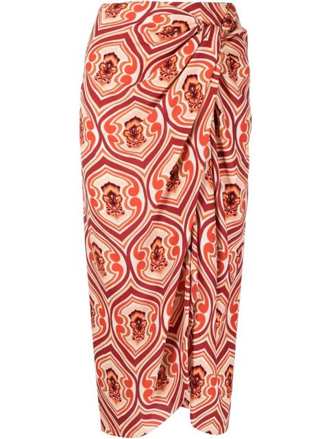 ETRO graphic-print sarong skirt - Orange - zdjęcie produktu nr 1