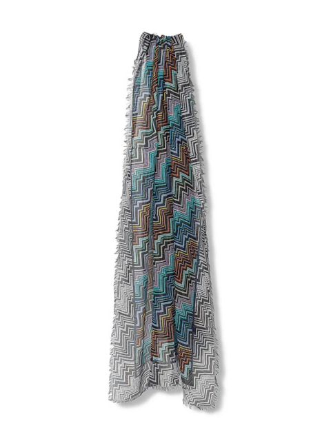 Missoni zigzag fringed scarf - Black - zdjęcie produktu nr 1