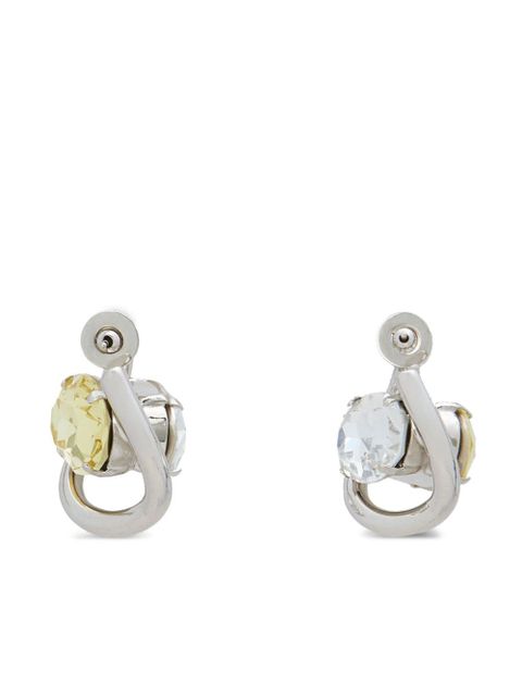 Marni twisted crystal-embellished hoop earrings - Silver