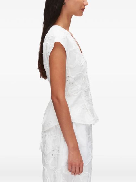 3.1 Phillip Lim floral V-neck blouse - White