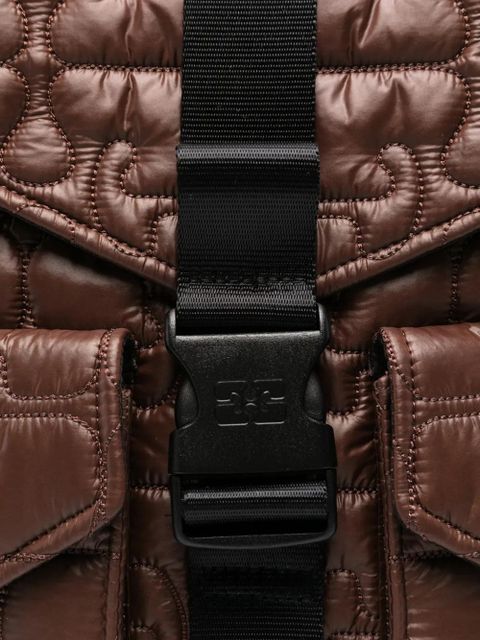 GANNI quilted backpack - Brown