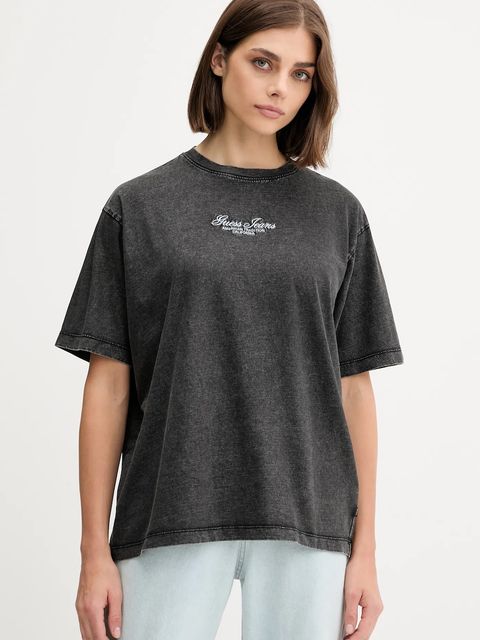 Guess Jeans t-shirt bawełniany damski kolor czarny W5YI25 K8HM0 - zdjęcie produktu nr 1