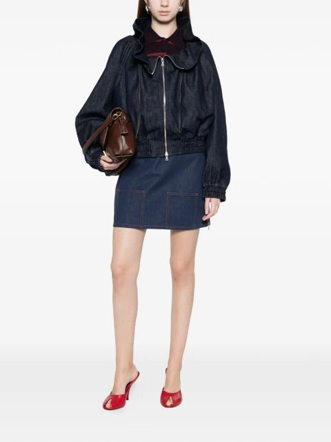 FENDI logo-patch mini skirt - Blue - zdjęcie produktu nr 2