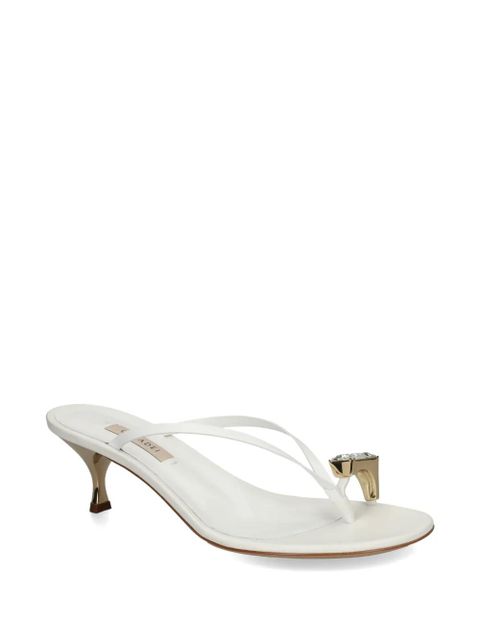 Casadei crystal-embellished leather sandals - White - zdjęcie produktu nr 2