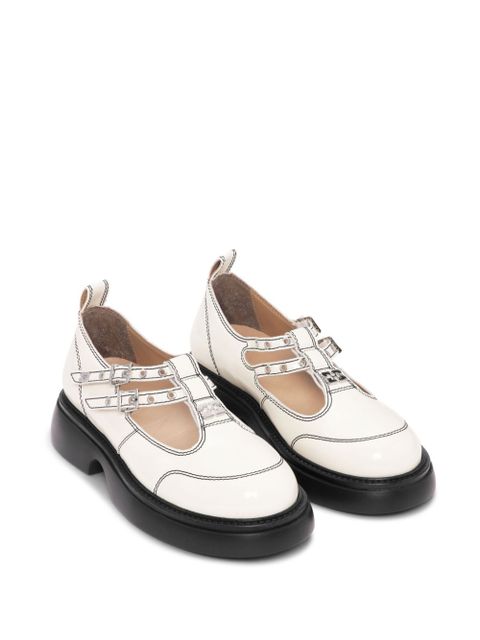 GANNI logo-plaque loafers - White - zdjęcie produktu nr 2