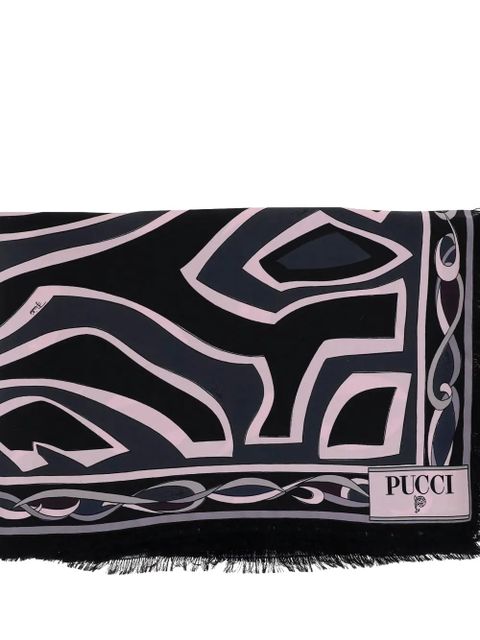 PUCCI geometric-print frayed scarf - Black - zdjęcie produktu nr 2