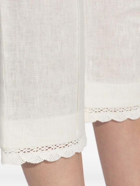 Posse Effi lace-trim trousers - Neutrals