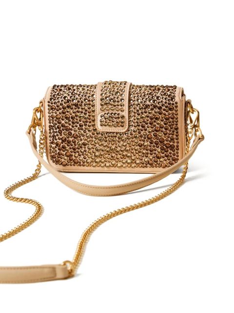 TWINSET Amie crystal-embellished chain shoulder bag - Brown - zdjęcie produktu nr 2