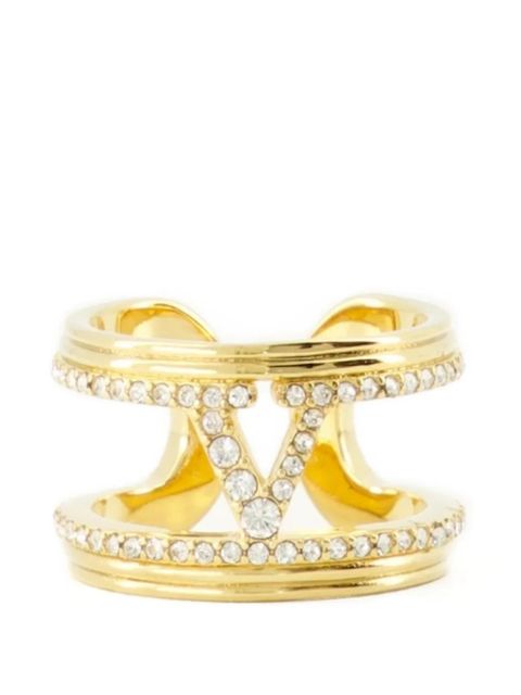Valentino Garavani crystal-embellishment ring - Gold - zdjęcie produktu nr 1
