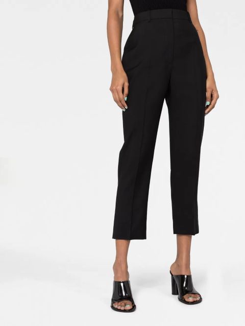 Alexander McQueen cropped straight-leg trousers - Black