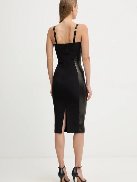 Elisabetta Franchi sukienka kolor czarny midi dopasowana AB83857E2