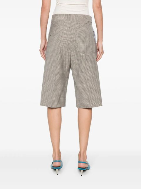 Victoria Beckham houndstooth-pattern tailored shorts - Brown