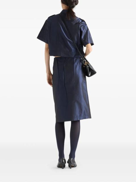Prada cropped taffeta shirt - Blue