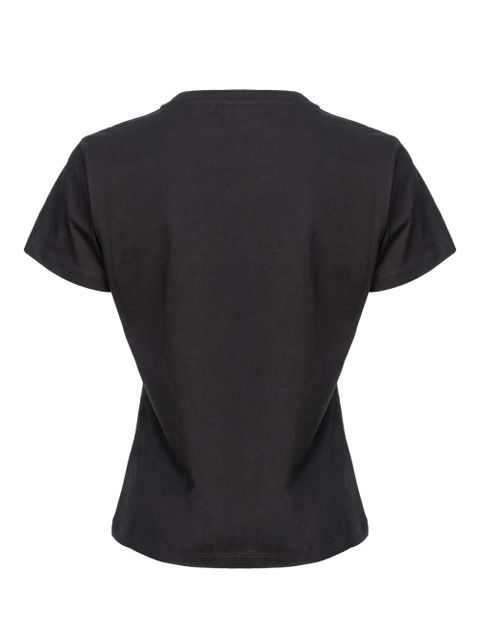 PINKO Love Birds-embellished cotton T-shirt - Black - zdjęcie produktu nr 2