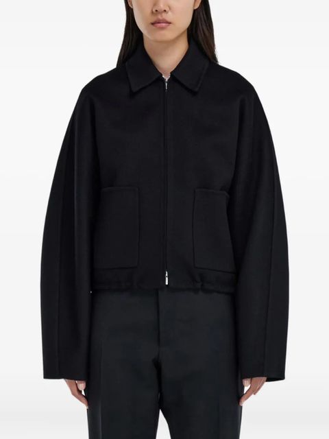 Ferragamo zip-up drawstring bomber jacket - Black
