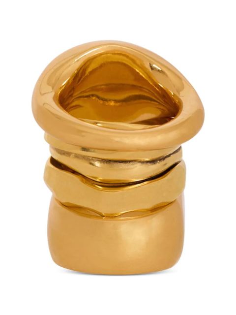 Balmain geometric signet rings set - Gold