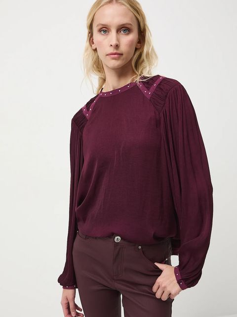 Medicine bluzka damska kolor bordowy gładka - zdjęcie produktu nr 1