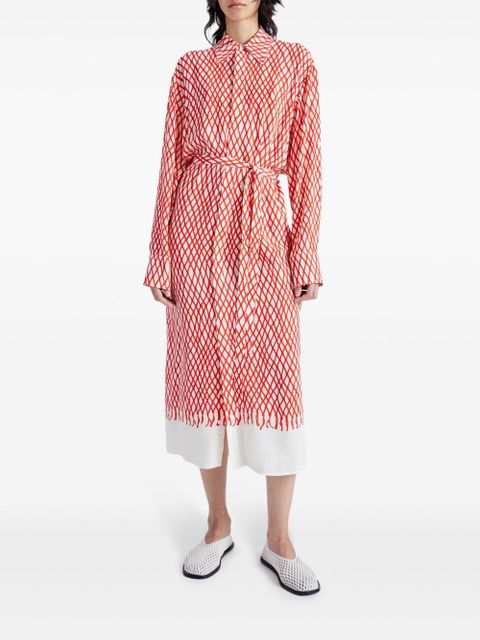 Proenza Schouler Bailey abstract-print midi dress - Red