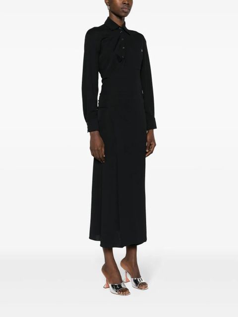 Rabanne ruched midi wrap dress - Black