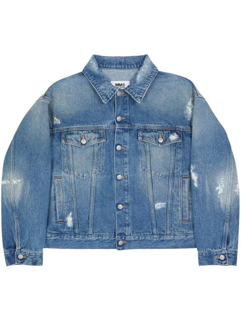 MM6 Maison Margiela distressed denim jacket - Blue - zdjęcie produktu nr 1