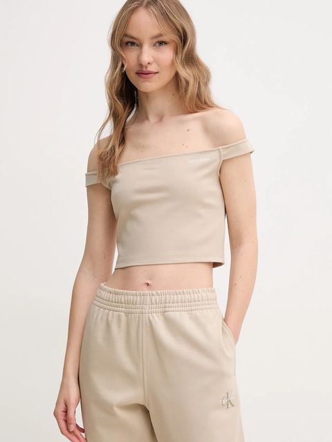 Calvin Klein Jeans top kolor brązowy J20J225542 - zdjęcie produktu nr 1