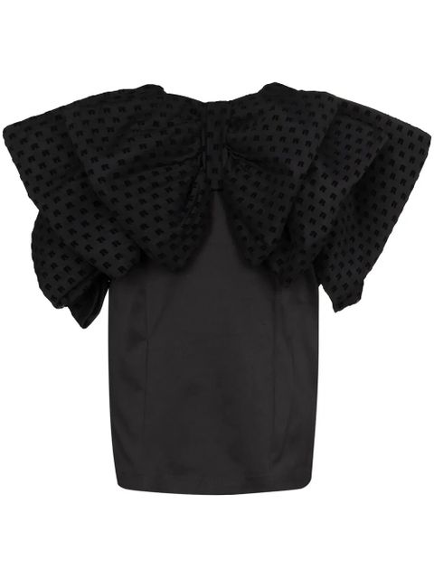 ROTATE BIRGER CHRISTENSEN Natalie oversized-bow minidress - Black - zdjęcie produktu nr 1