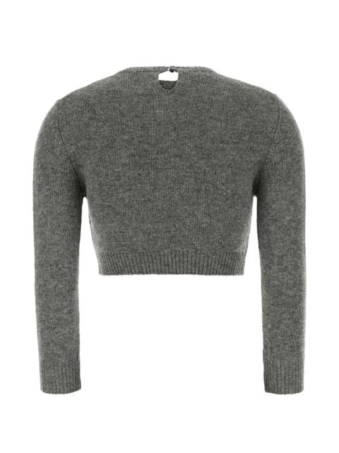 Jil Sander cropped ribbed-knit sweater - Grey - zdjęcie produktu nr 2