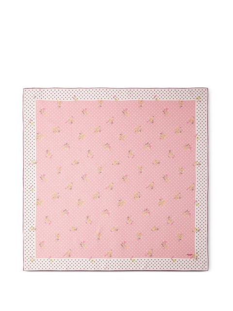 Prada printed silk twill scarf 90 - Pink - zdjęcie produktu nr 1