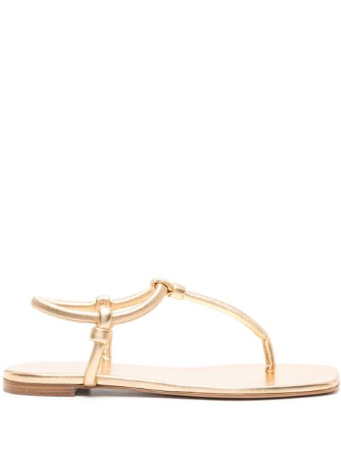 Gianvito Rossi Juno thong leather sandals - Gold - zdjęcie produktu nr 1
