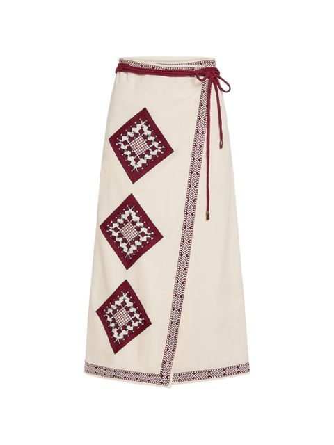 Marie Oliver embroidered wrap skirt - Neutrals - zdjęcie produktu nr 1