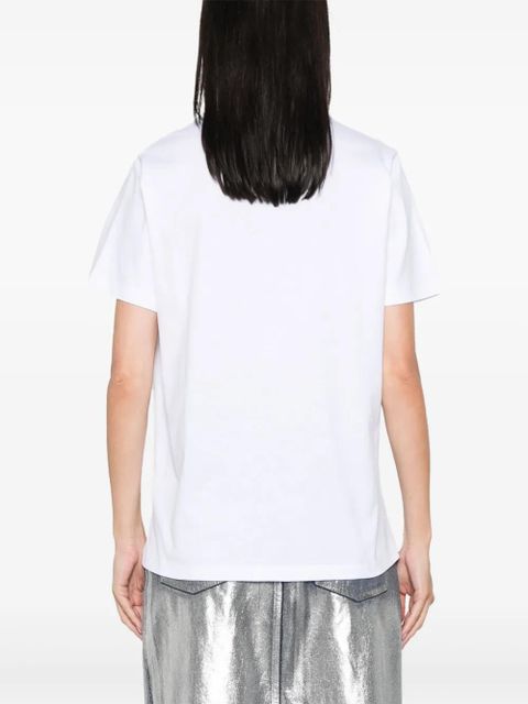 GANNI leopard jersey T-shirt - White