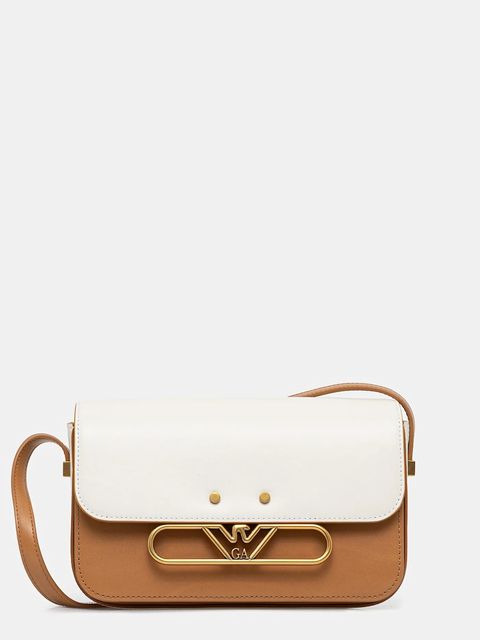 Emporio Armani torebka skórzana kolor beżowy EW001208 AF13352 - zdjęcie produktu nr 1