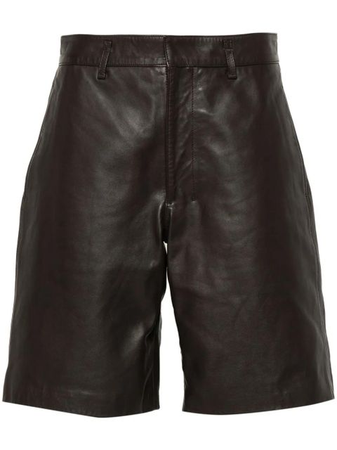 LEMAIRE leather knee shorts - Brown - zdjęcie produktu nr 1
